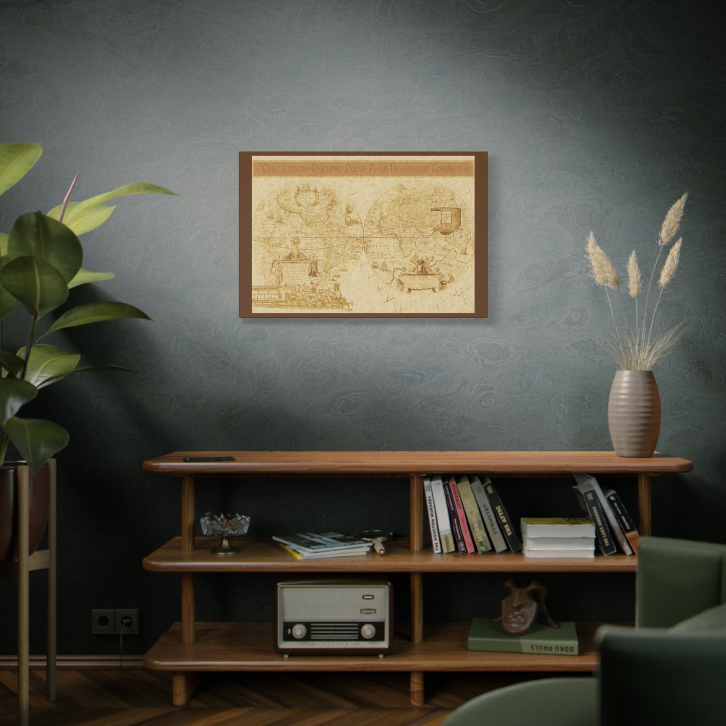 Vintage World Map Canvas Print — Matte Stretched Wall Art