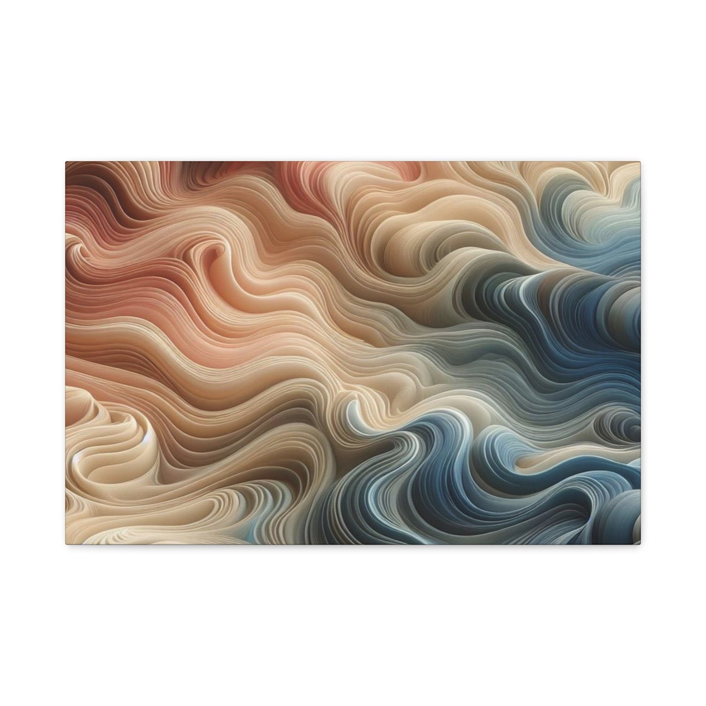 Abstract Swirl Matte Canvas Wall Art — Fluid Earth Tones, Stretched 1.25"