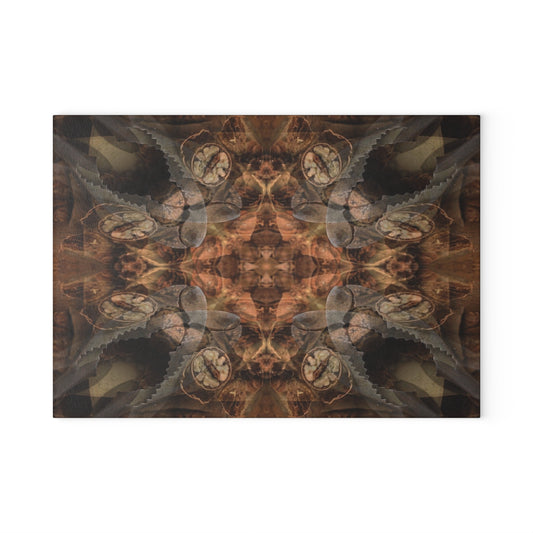 Glass Cutting Board — Rustic Kaleidoscope Pattern Tempered Glass Chopping Board