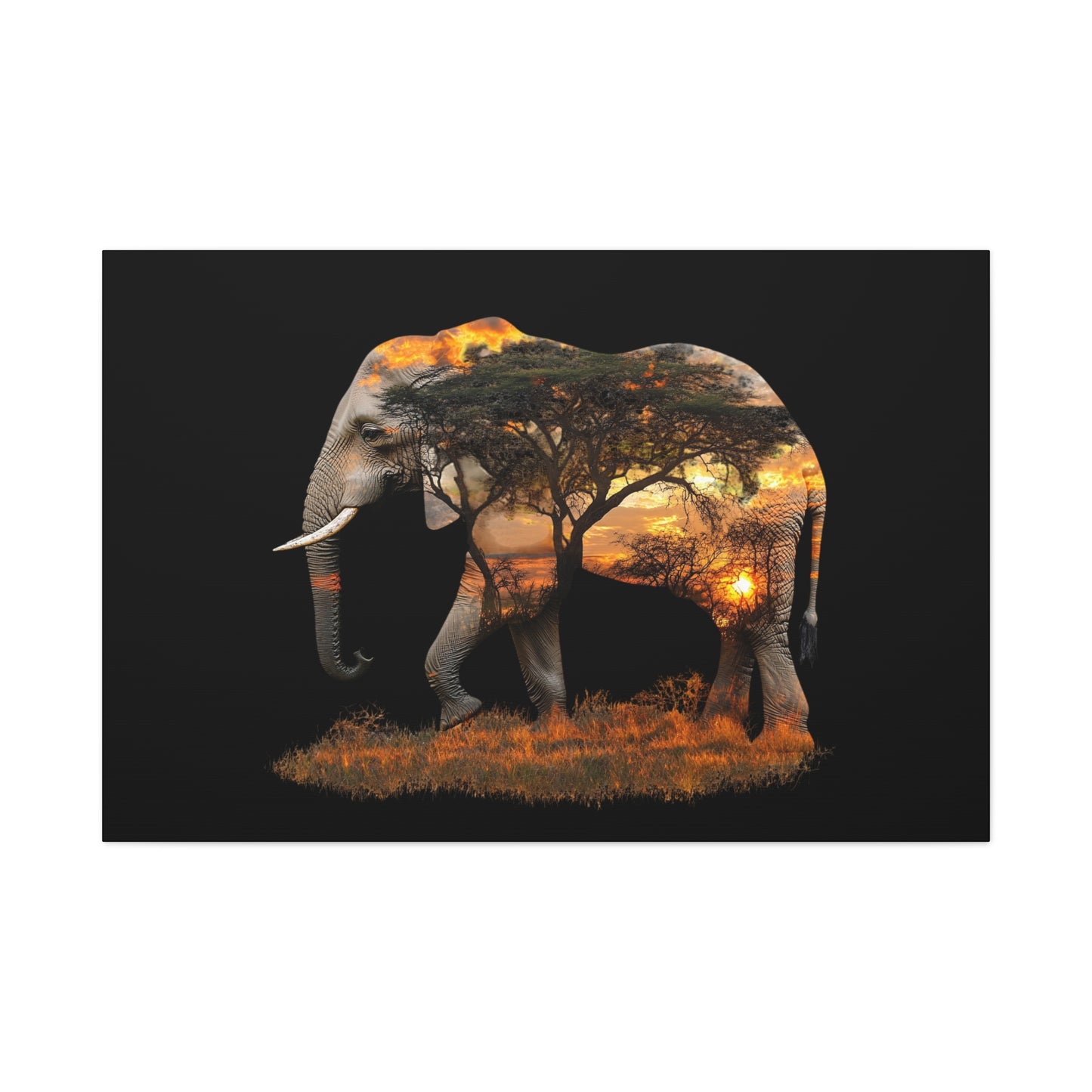 Elephant Tree Matte Canvas Art