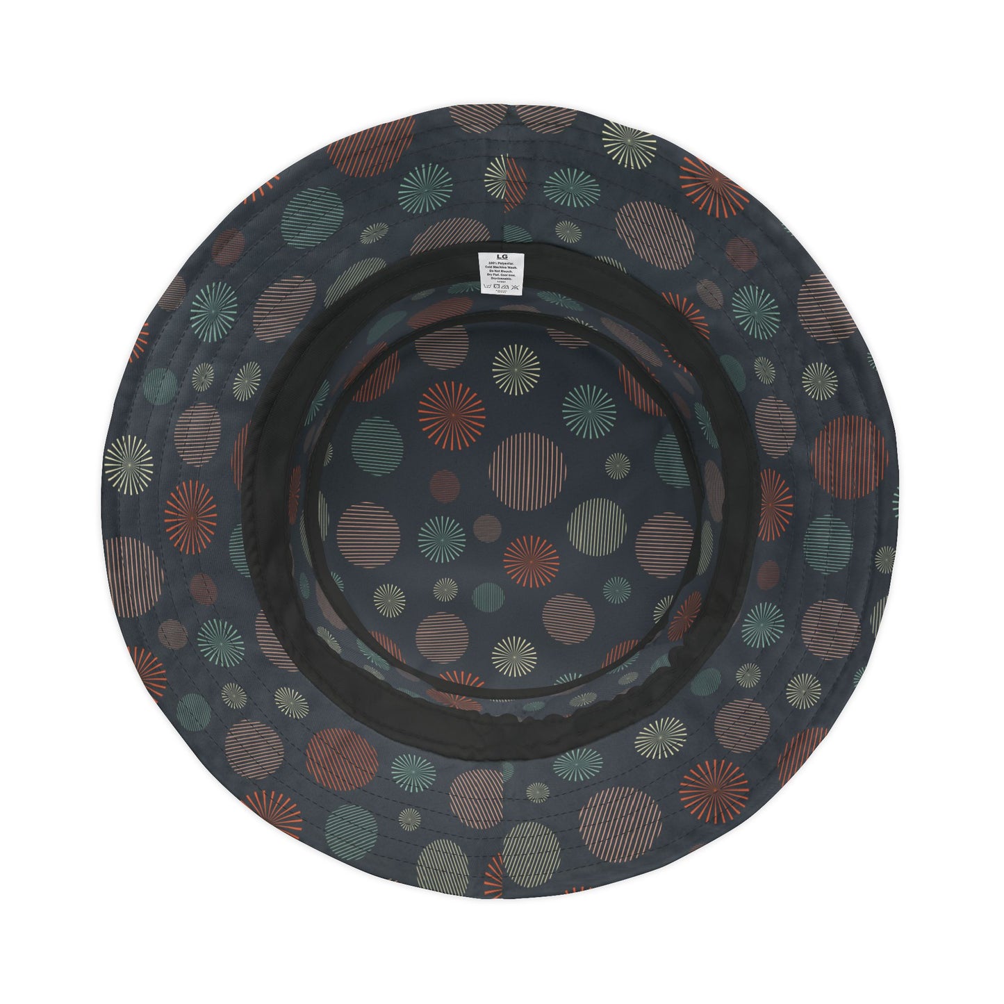 Bucket Hat — Dark Confetti Dot Pattern, Stylish Sun & Festival Accessory
