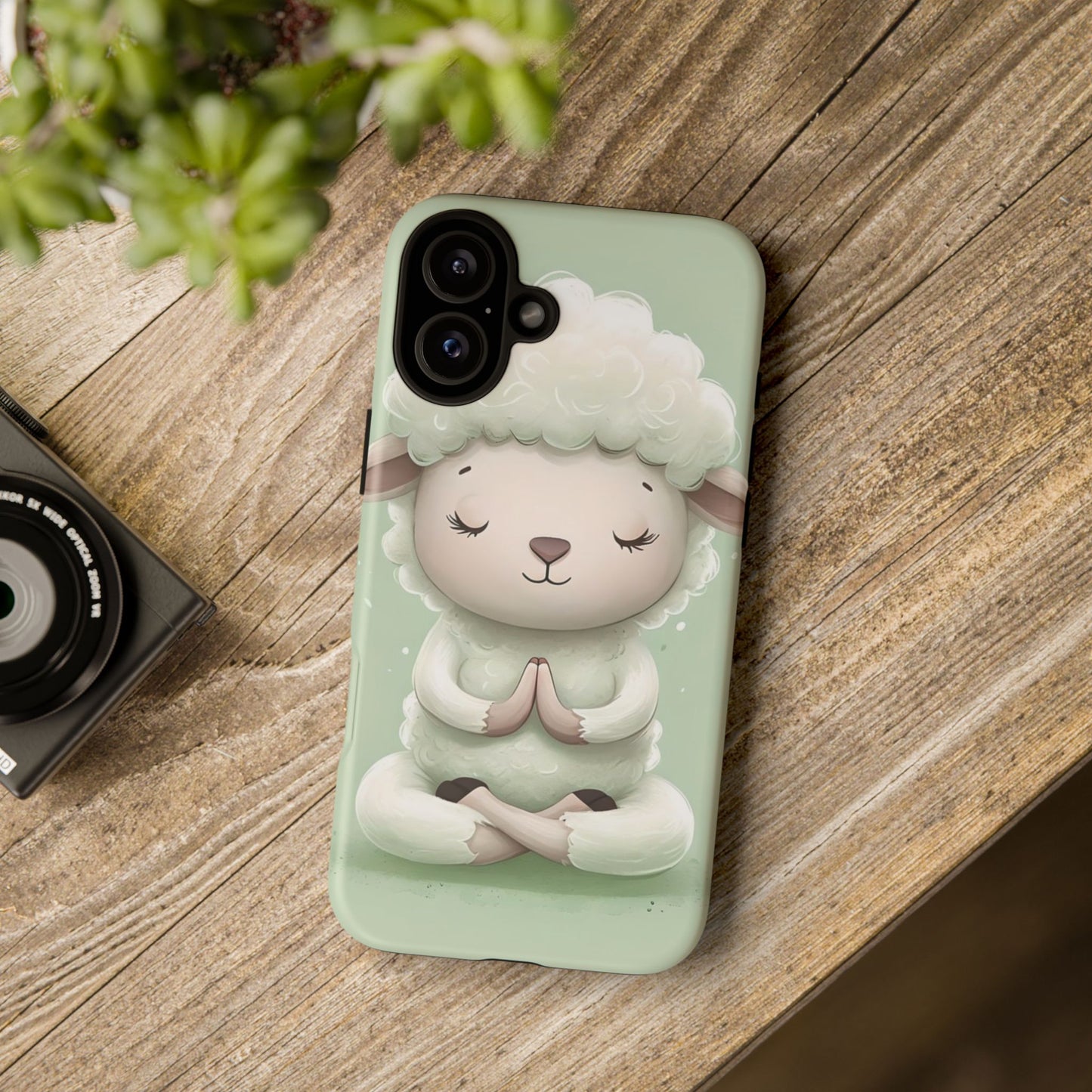 Meditating Lamb Phone Case — Cute Pastel Protective iPhone Cover