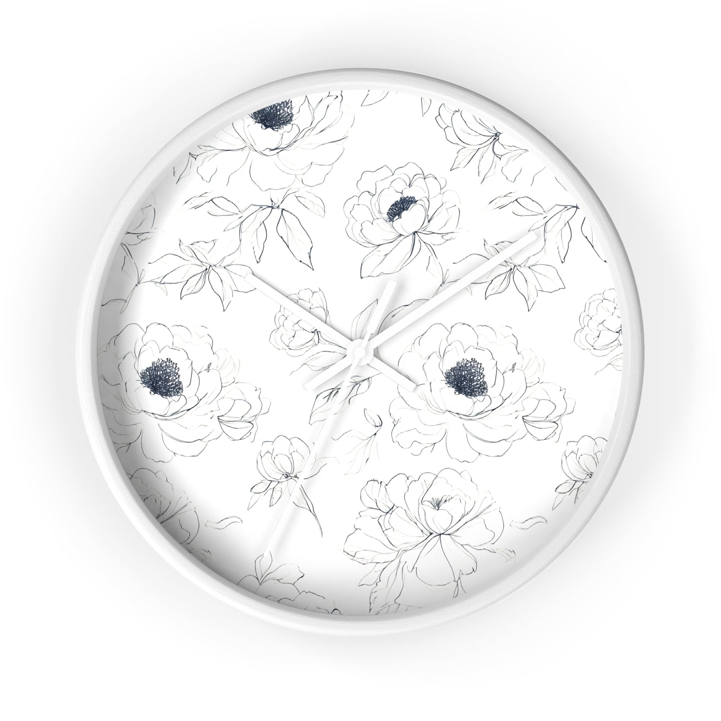 Elegant Floral Wall Clock, Modern Home Decor, Gift for Her, Kitchen Wall Art