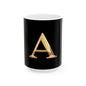 Elegant Personalized Ceramic Mug with Initial, Custom Coffee Cup, Unique Gift for Her, Stylish Kitchen Decor, Monogrammed Drinkware
