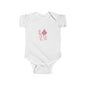 Baby Bodysuit - Pink "LOVE" Floral Design Infant Onesie