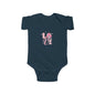 Baby Bodysuit - Pink "LOVE" Floral Design Infant Onesie