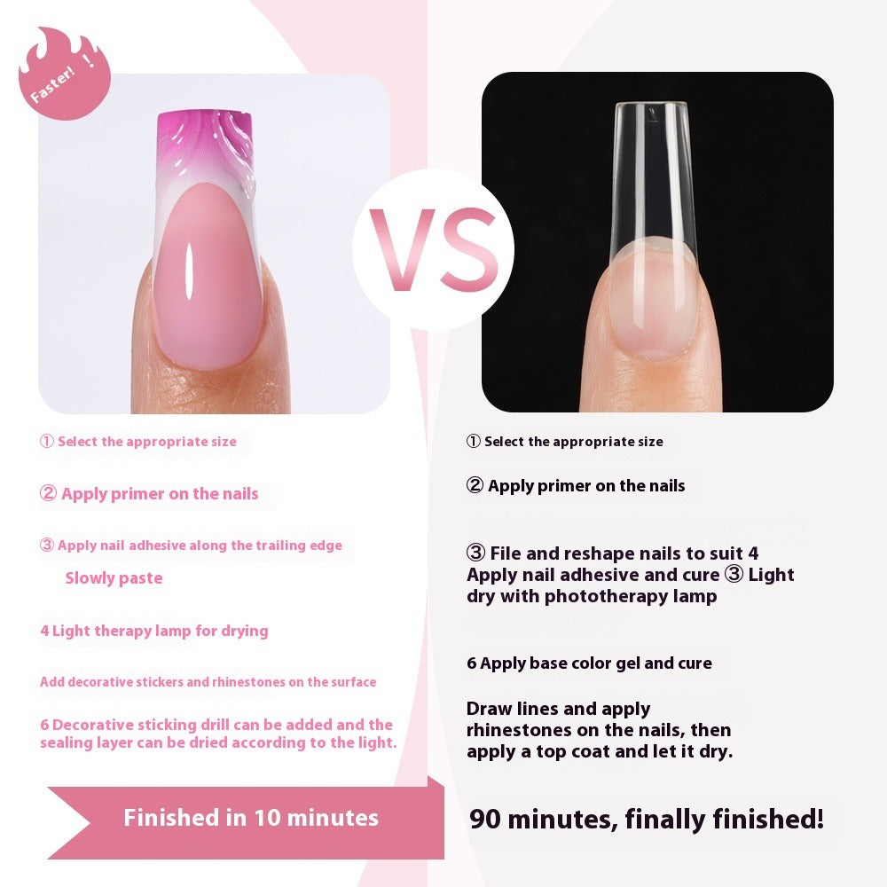 Press on nails advanced sense belt drill three-dimensional detachable nail art Spice girl fake nail press on nails – Image 3