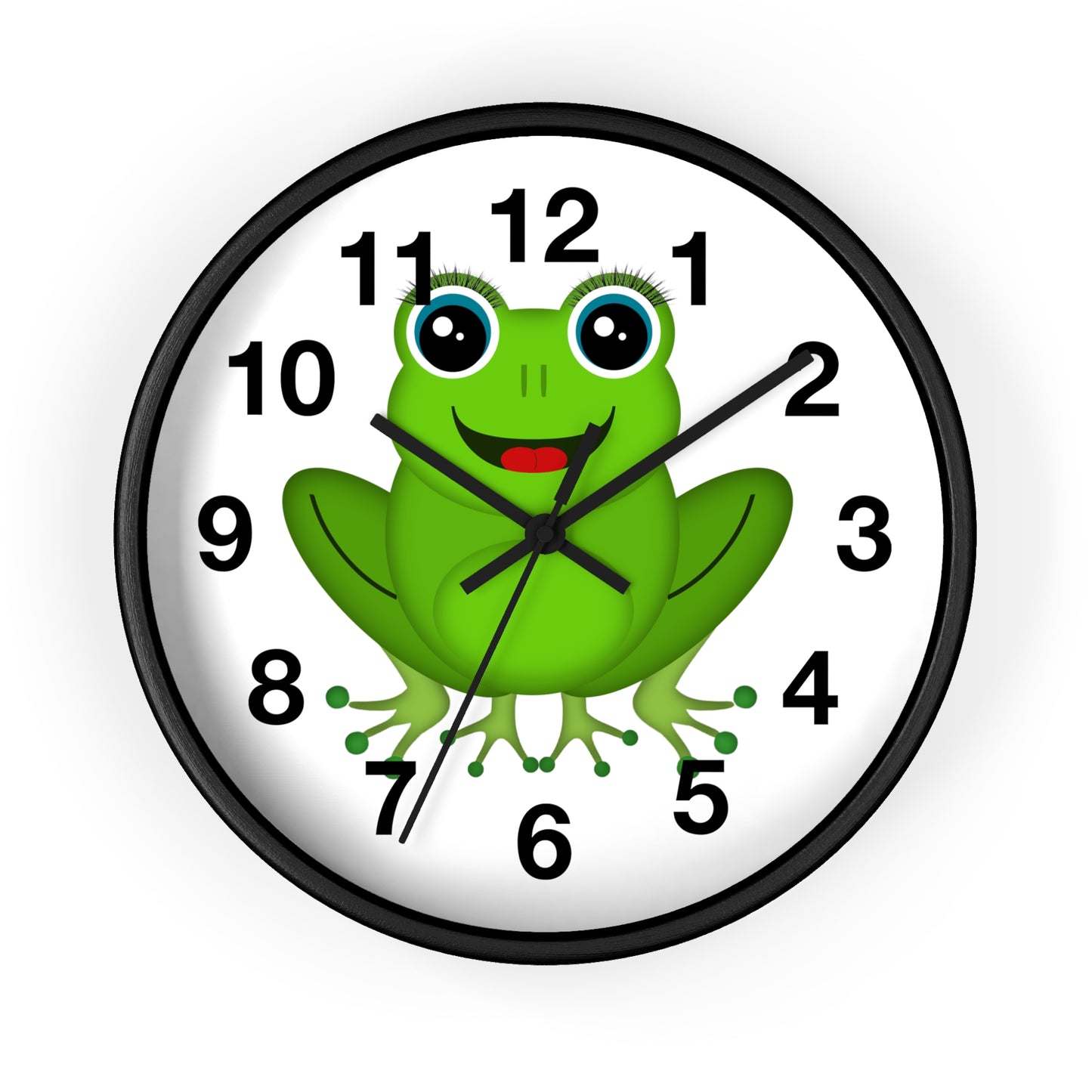 Frog Wall Clock - Whimsical Green Frog Design
