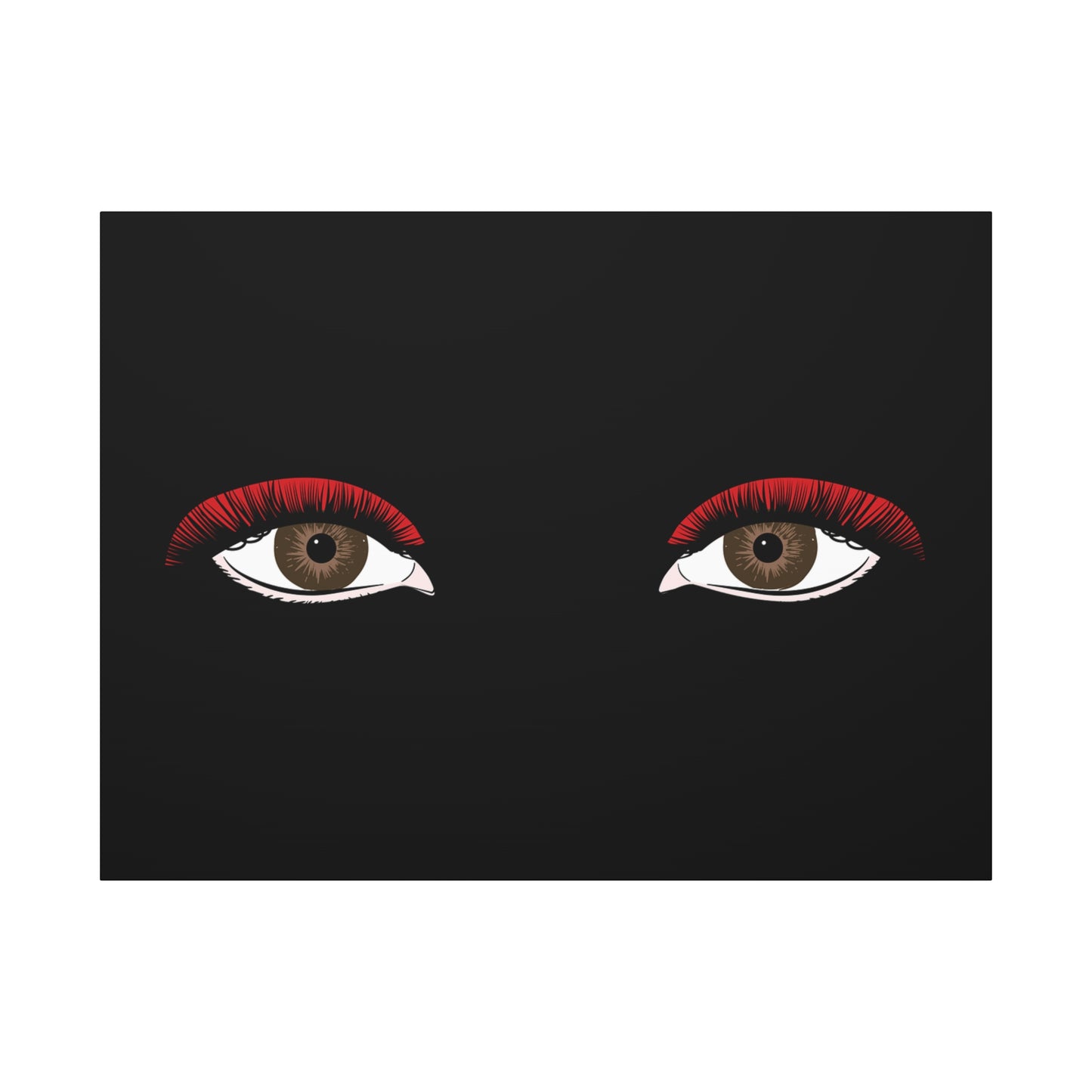 Red Lashes Wall Art Canvas — Glam Eyes Makeup Decor