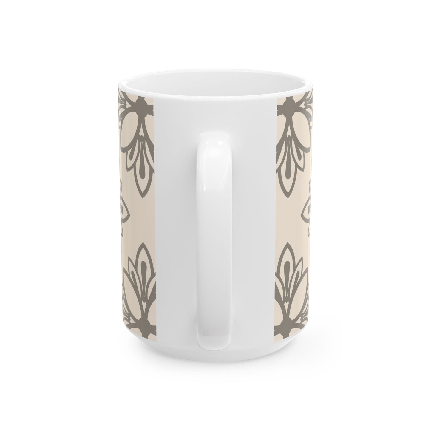 Boho Floral Ceramic Mug, Stylish Coffee Cup, Unique Gift for Her, Cozy Vibes, Home Decor, Tea Lovers, Kitchen Essential