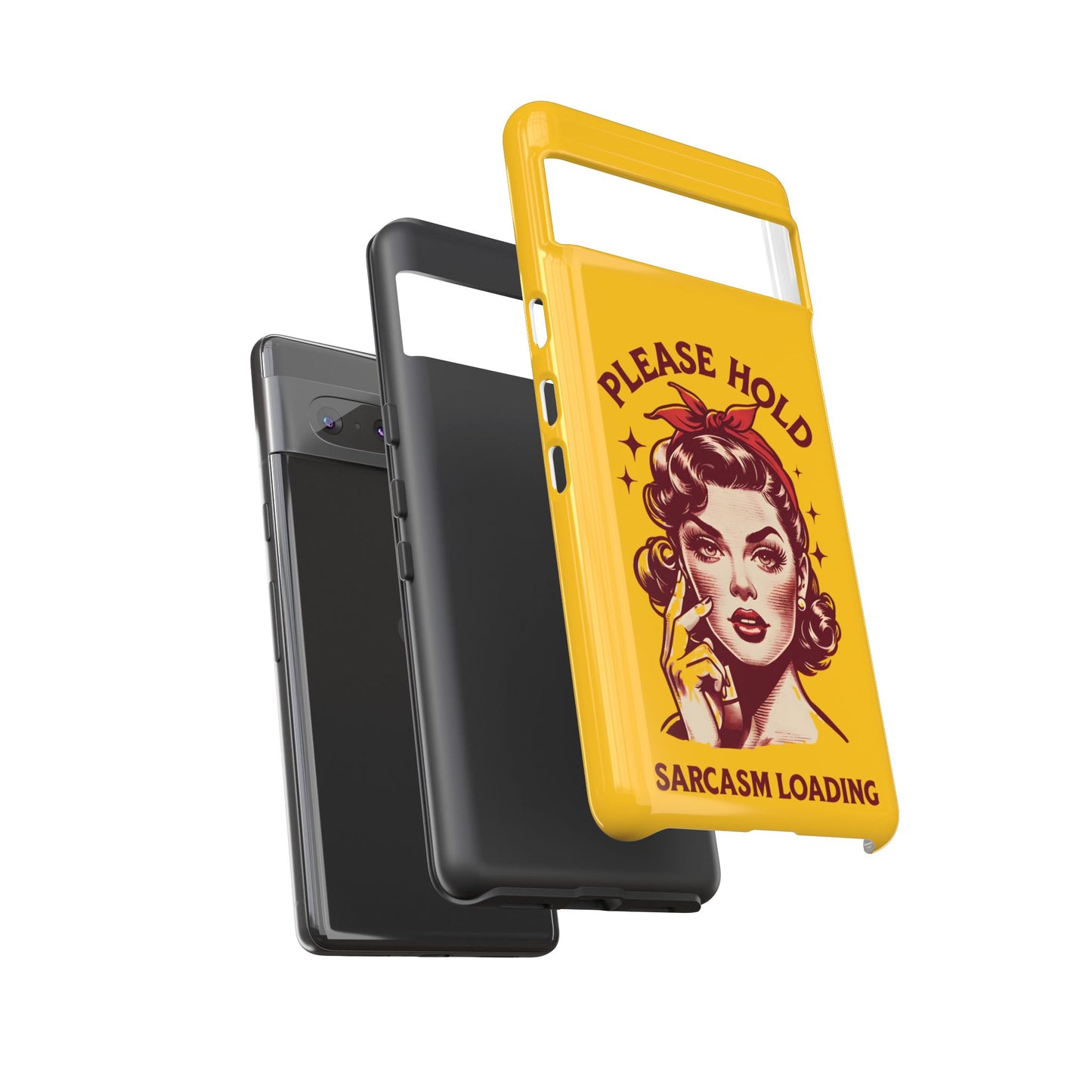 Phone Case - "Please Hold, Sarcasm Loading" Retro Pin-Up Tough Case