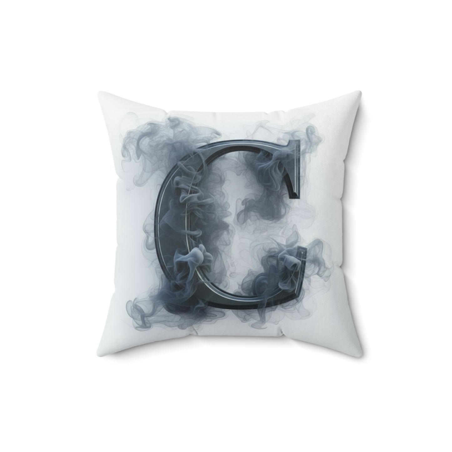 Smoky Monogram 'C' Decorative Throw Pillow — Personalized Initial Accent