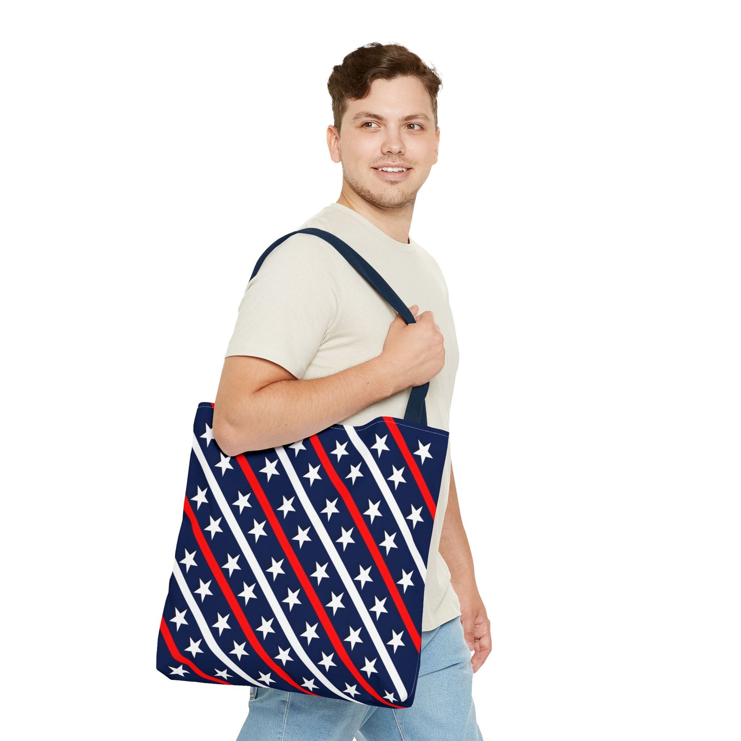 Patriotic Tote Bag, USA Flag Inspired