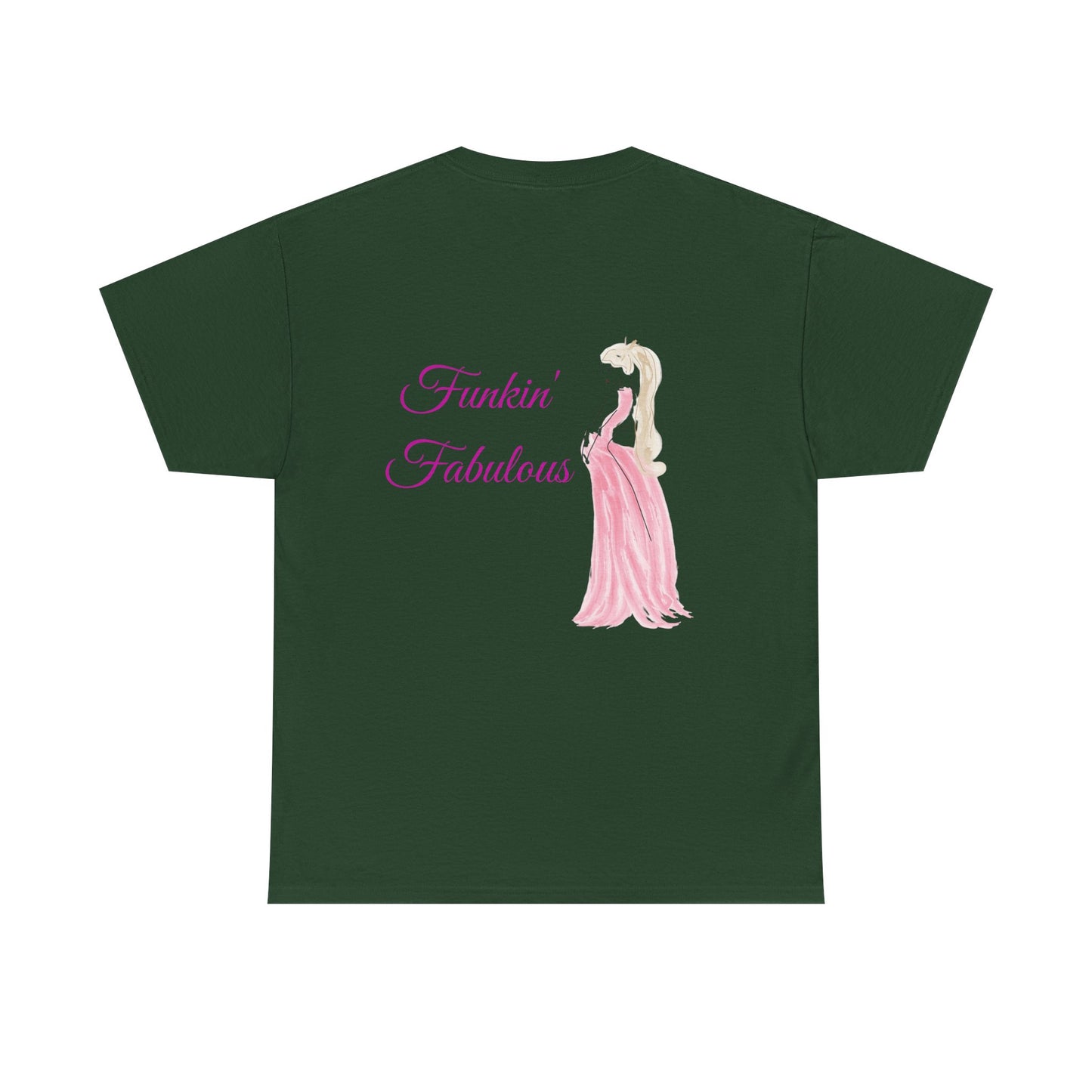 Funkin' Fabulous Tee — Pink Gown Illustration Women's Empowerment T‑Shirt