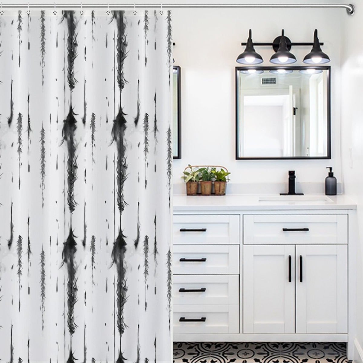 Black and White Shower Curtain