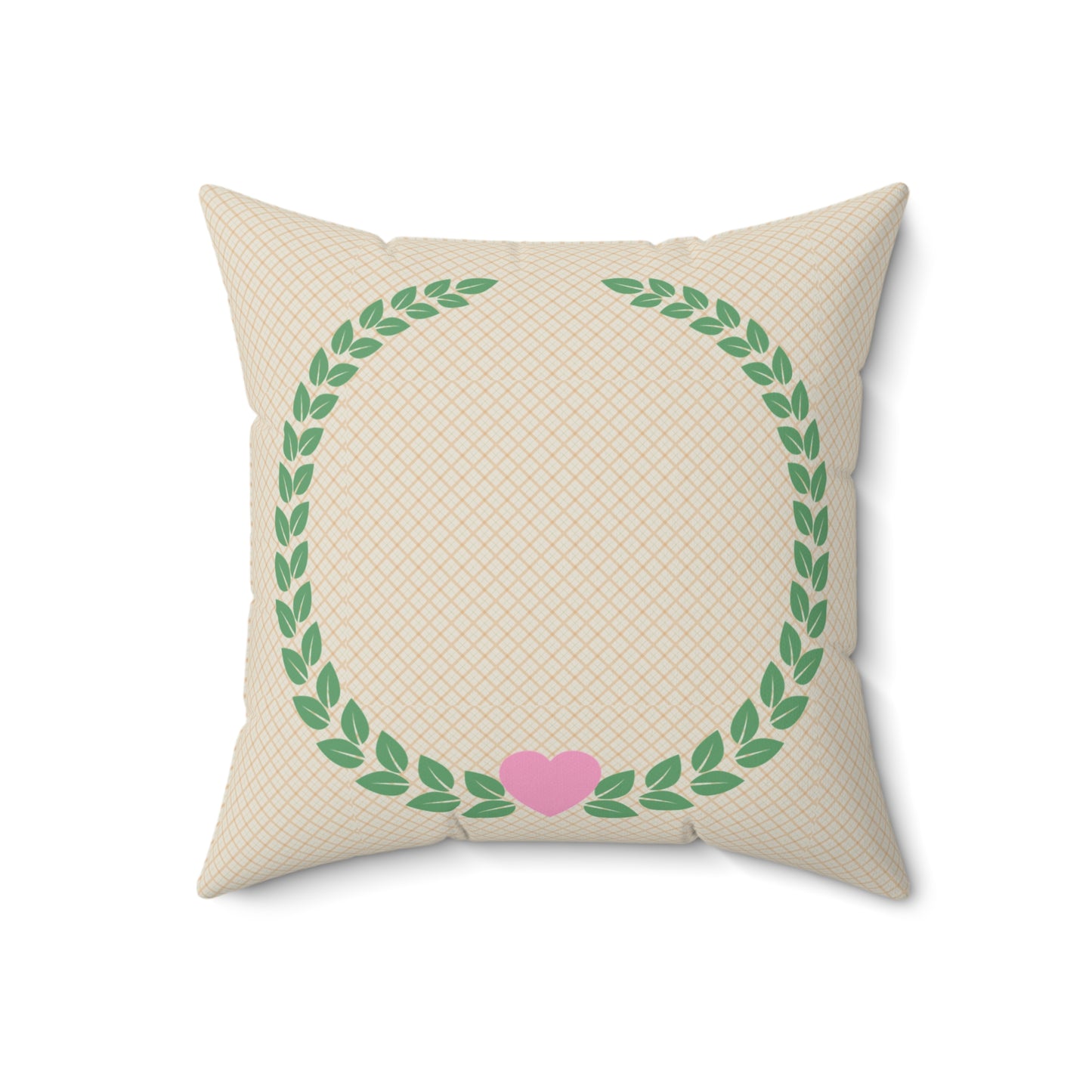 Heart Wreath Decorative Pillow, Cozy Home Accent, Throw Cushion for Weddings, Valentine's Day, Housewarming Gift, Living Room Decor