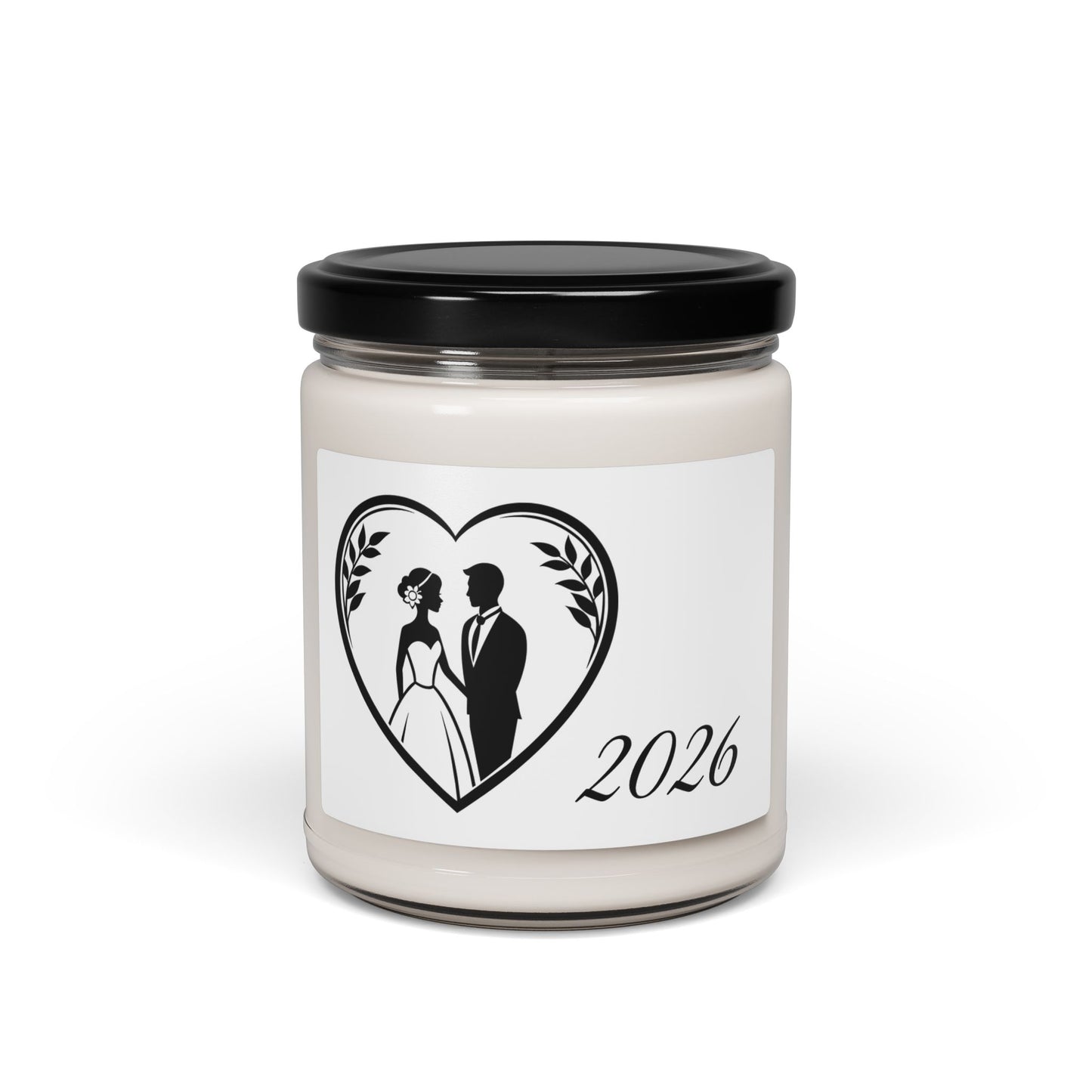 Wedding Couple 2026 Scented Soy Candle — Bridal Favor & Save-the-Date Gift
