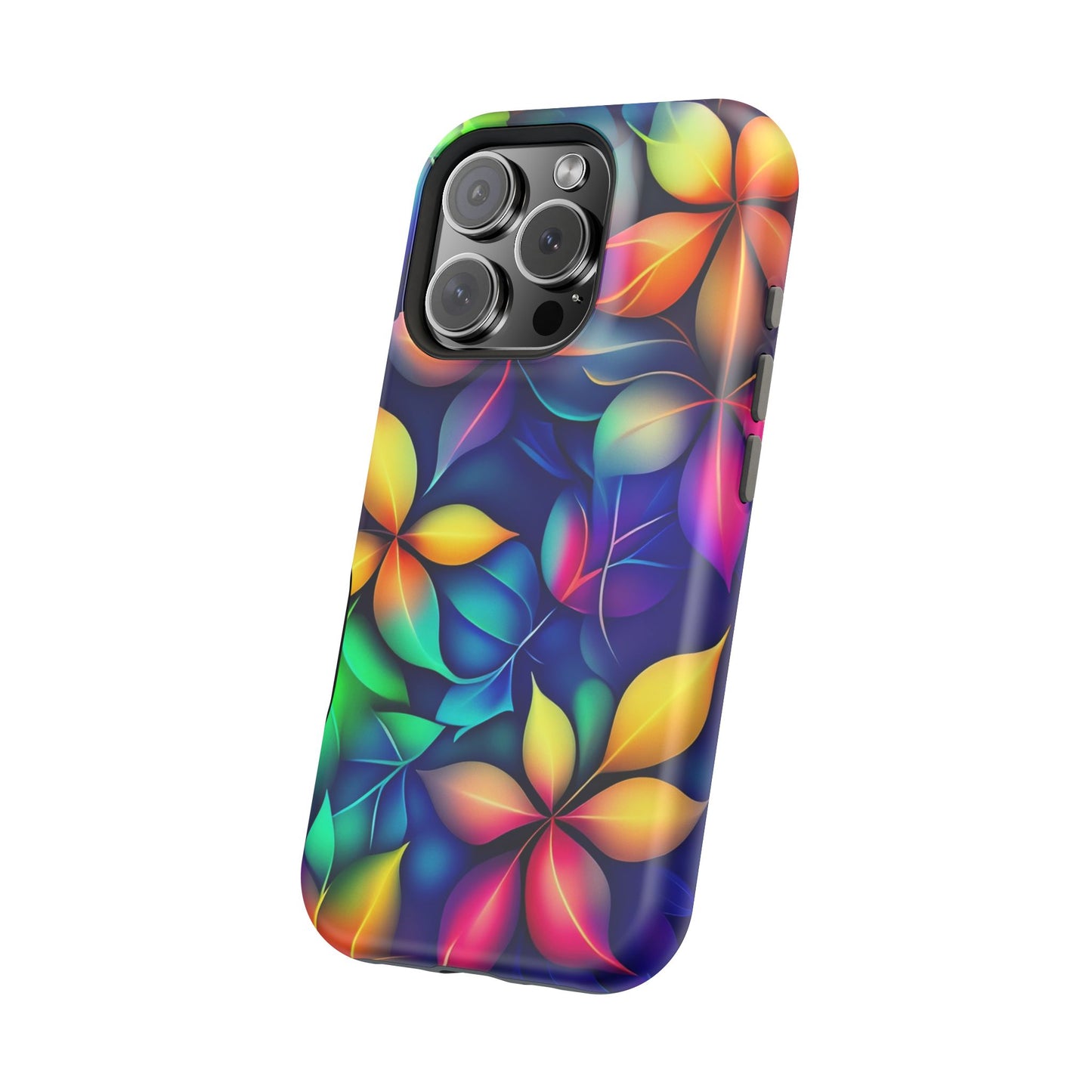 Floral Prism Magnetic Impact-Resistant Phone Case — Colorful Gradient Petal Design