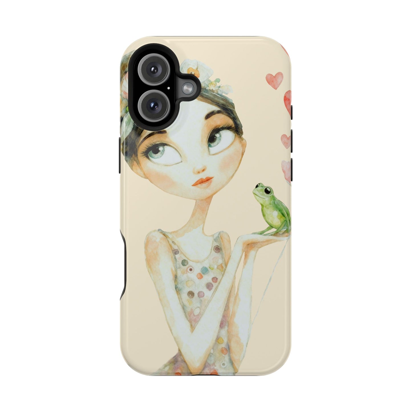 Whimsical Girl with Frog Magnetic Impact Phone Case