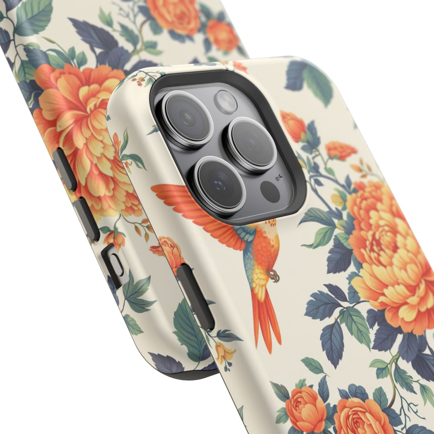 Floral Hummingbird Magnetic Phone Case — Impact-Resistant Protective Cover