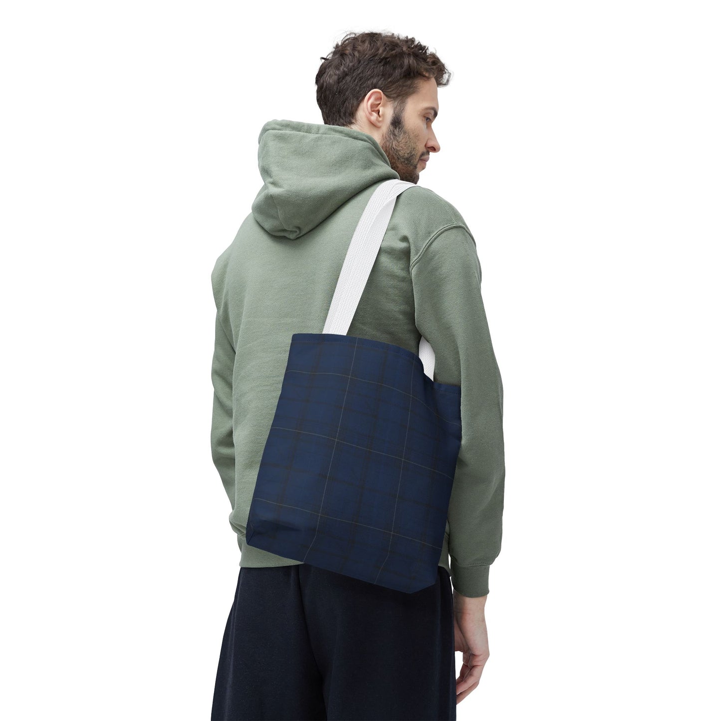 Navy Tartan Tote Bag – Classic Plaid Tote
