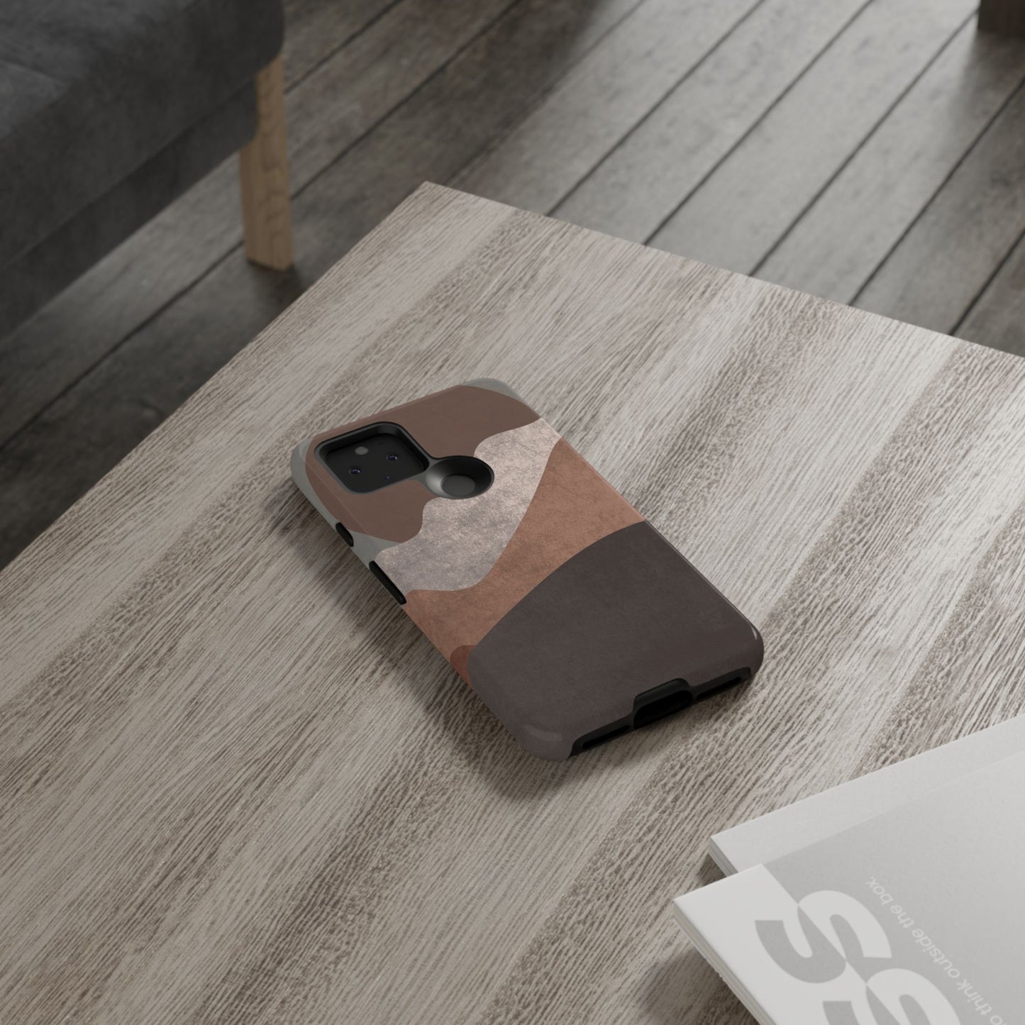 Abstract Earthtone Phone Case — Brown Layered Rugged Tough Case