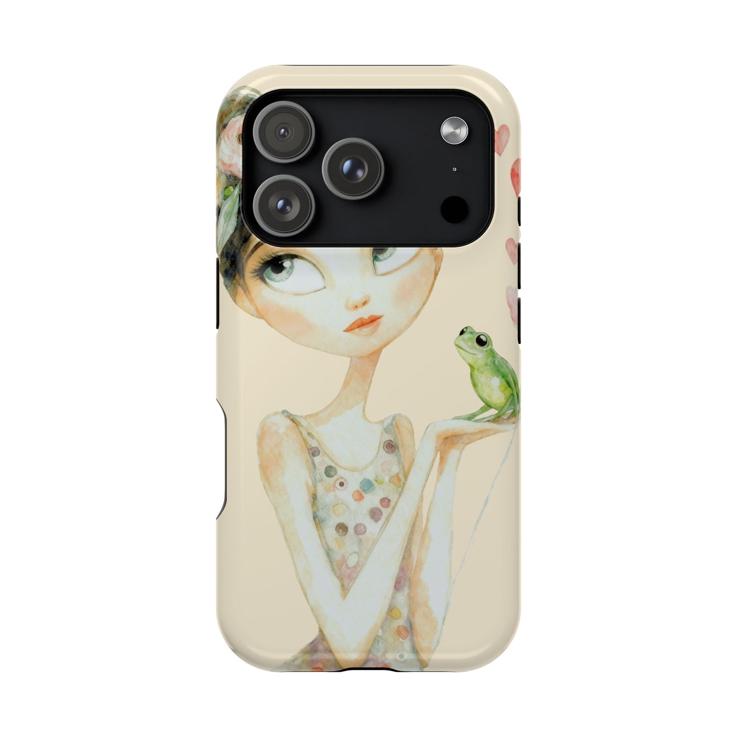 Whimsical Girl with Frog Magnetic Impact Phone Case