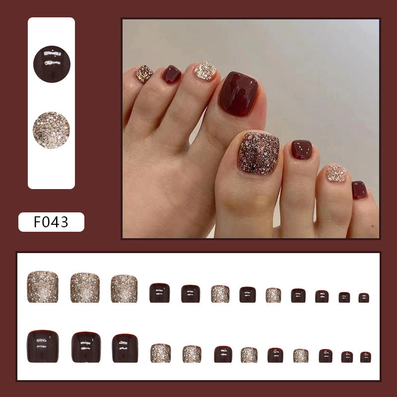 Pure desire French diamond flash ins wind sweet and cool hot girl press-on nails and Press-on toenails special – Image 3