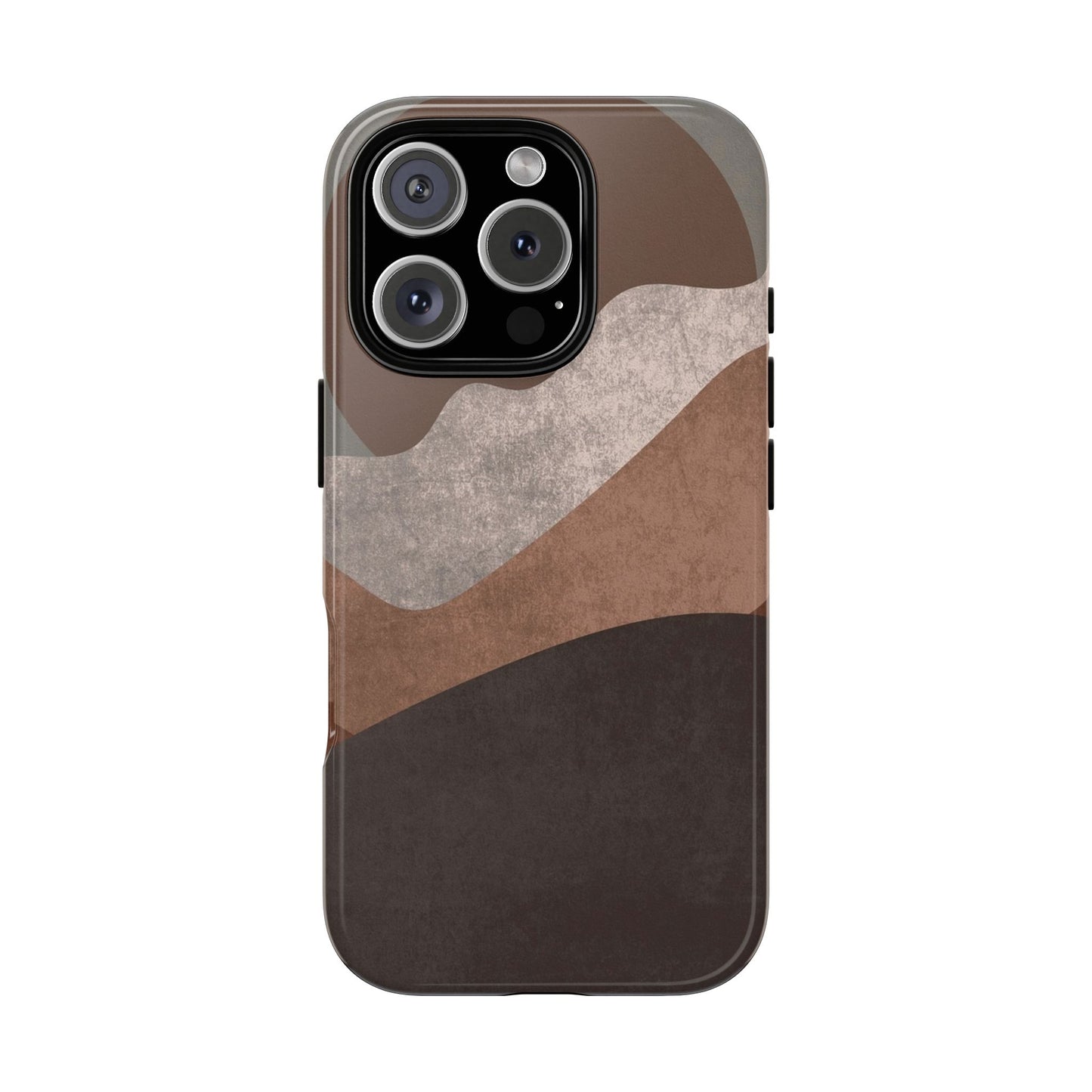 Abstract Earthtone Phone Case — Brown Layered Rugged Tough Case