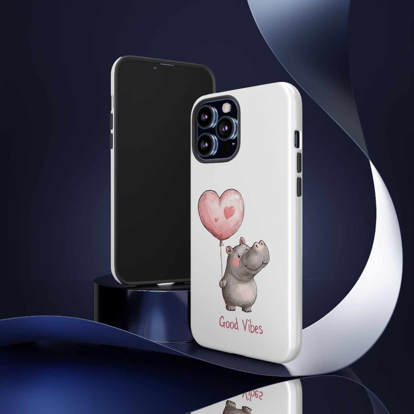Cute Hippo Phone Case - Good Vibes Design, Animal Lover Gift, Fun Accessory, Birthday Present, Phone Accessories