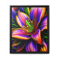 Vibrant Neon Floral Matte Canvas Print — Framed Wall Art