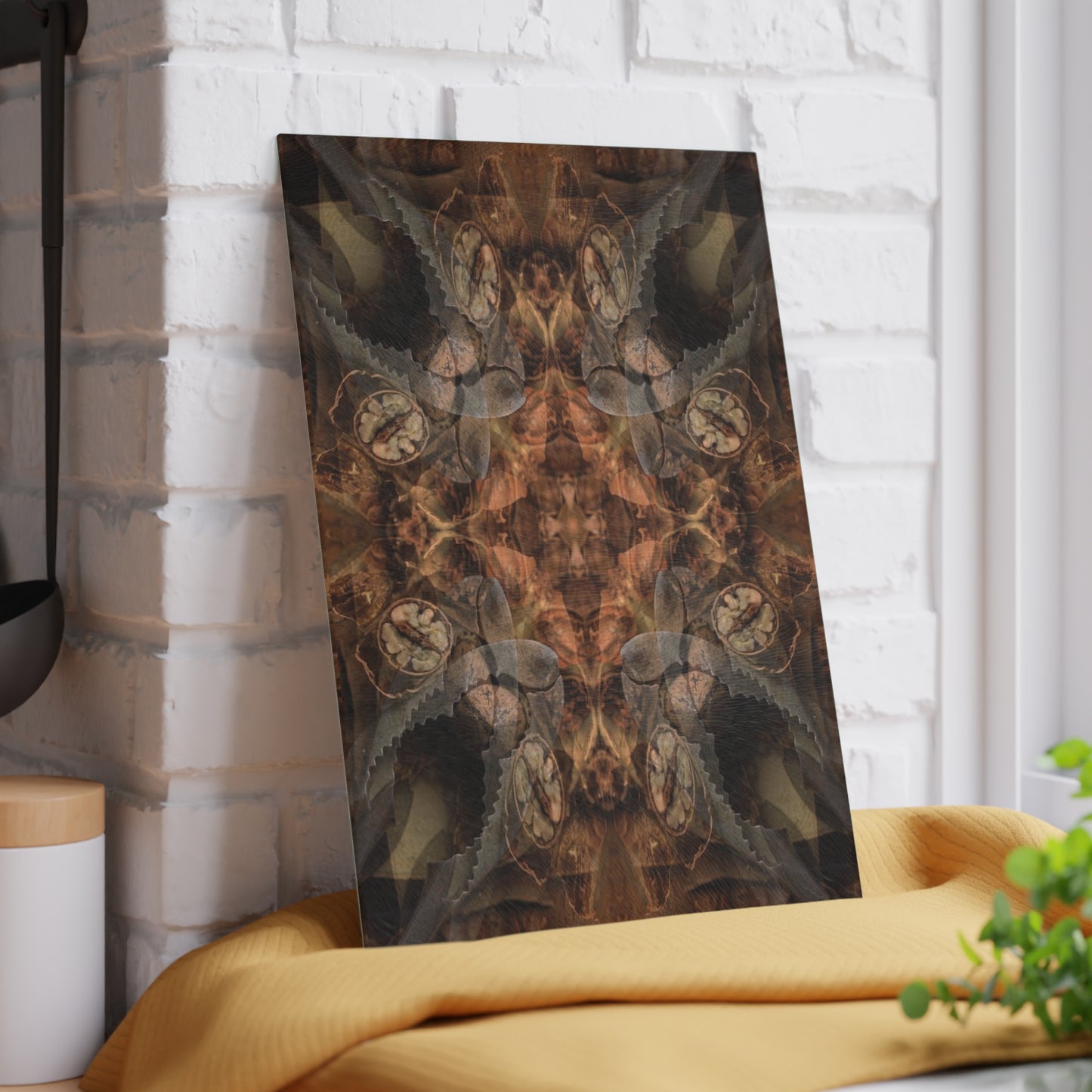 Glass Cutting Board — Rustic Kaleidoscope Pattern Tempered Glass Chopping Board