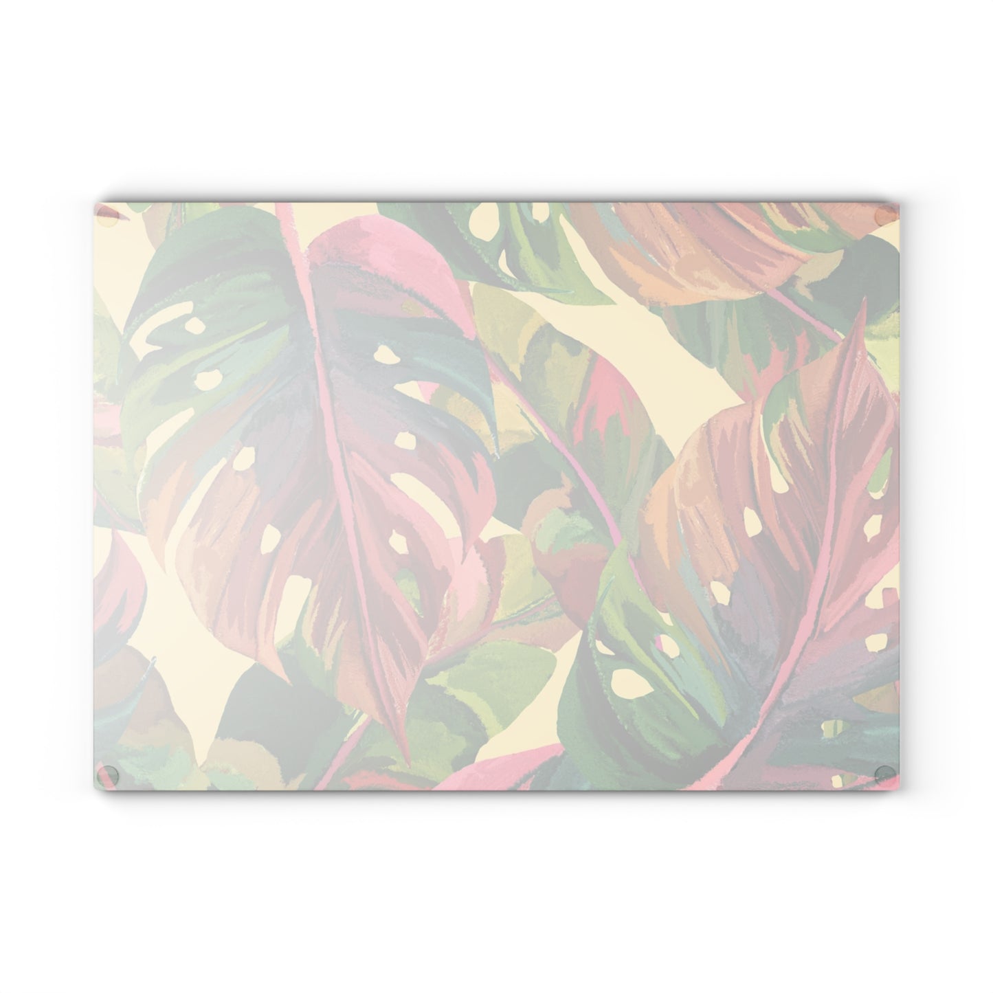 Tropical Leaf Glass Cutting Board, Kitchen Decor