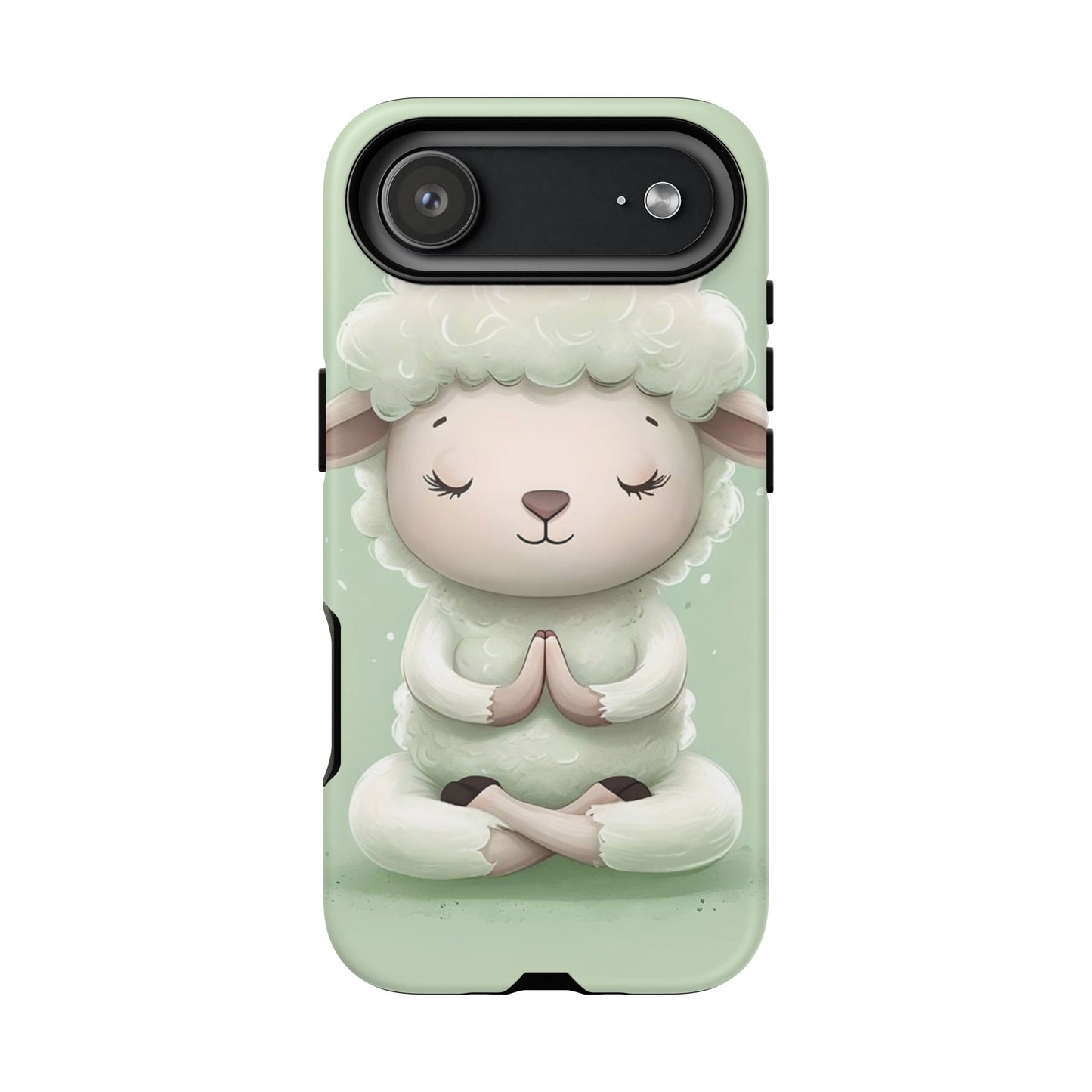 Meditating Lamb Phone Case — Cute Pastel Protective iPhone Cover