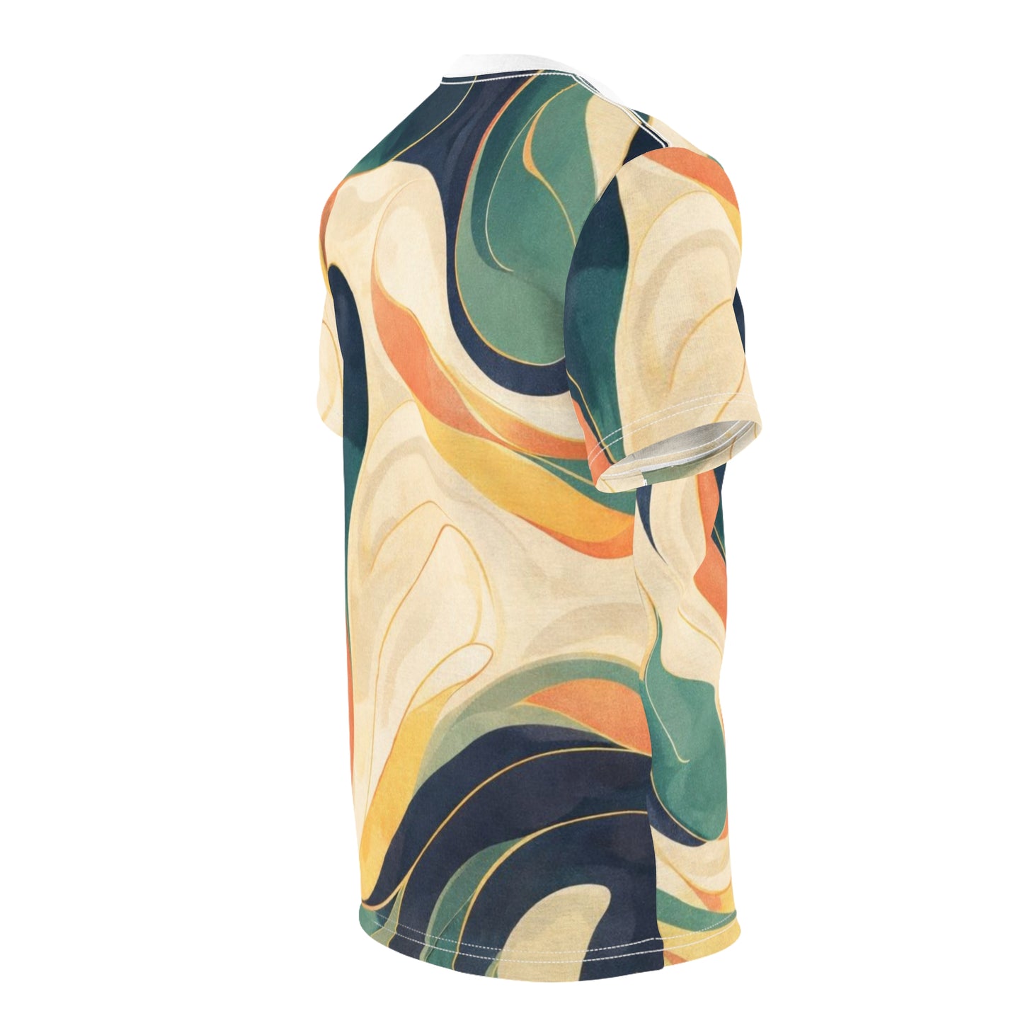 Abstract Retro Swirl T‑Shirt — All‑Over Print Colorful Art Tee