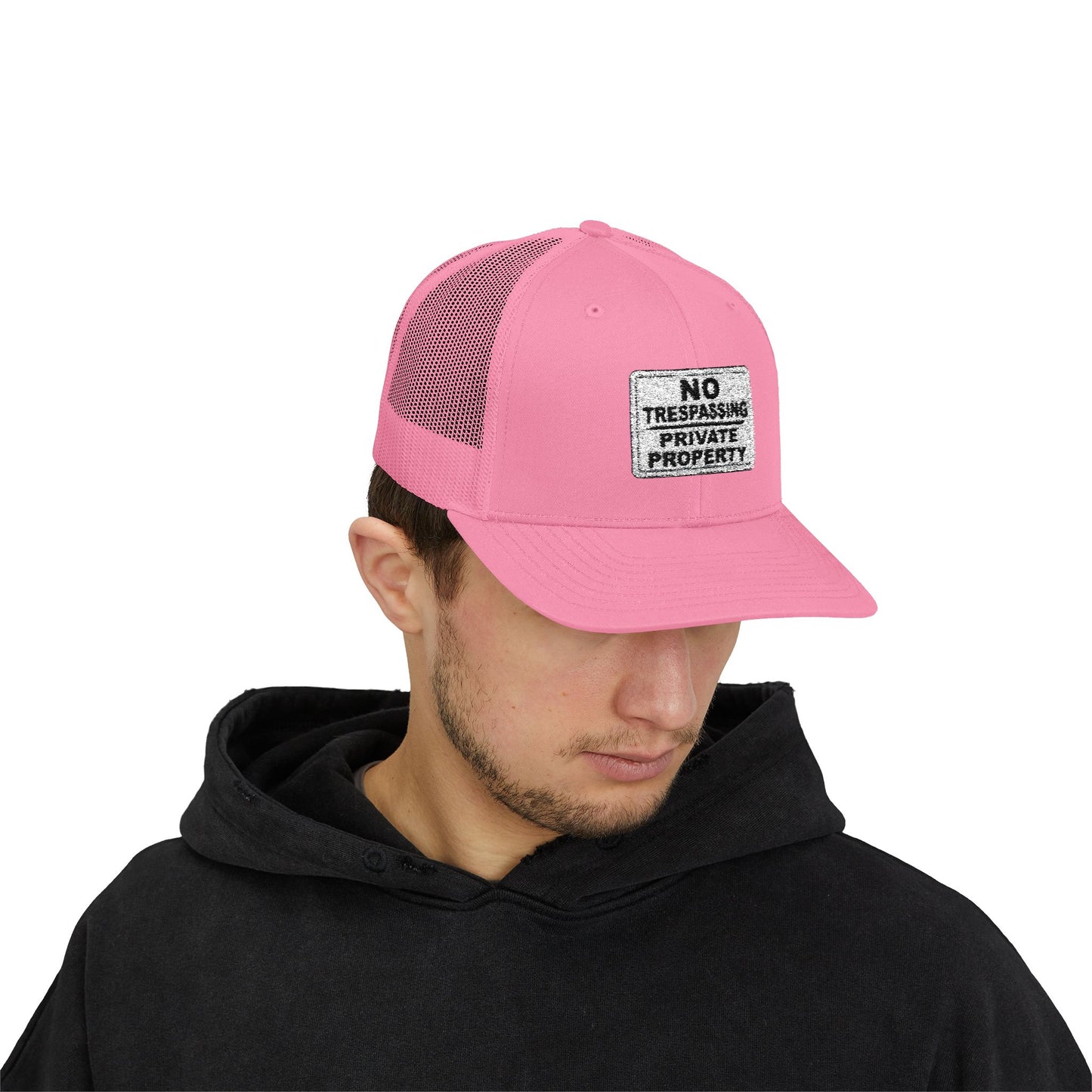 No Trespassing Snapback Trucker Cap, Outdoor Adventure Hat, Unique Gift for him, Summer Casual Style, Trendy Accessory