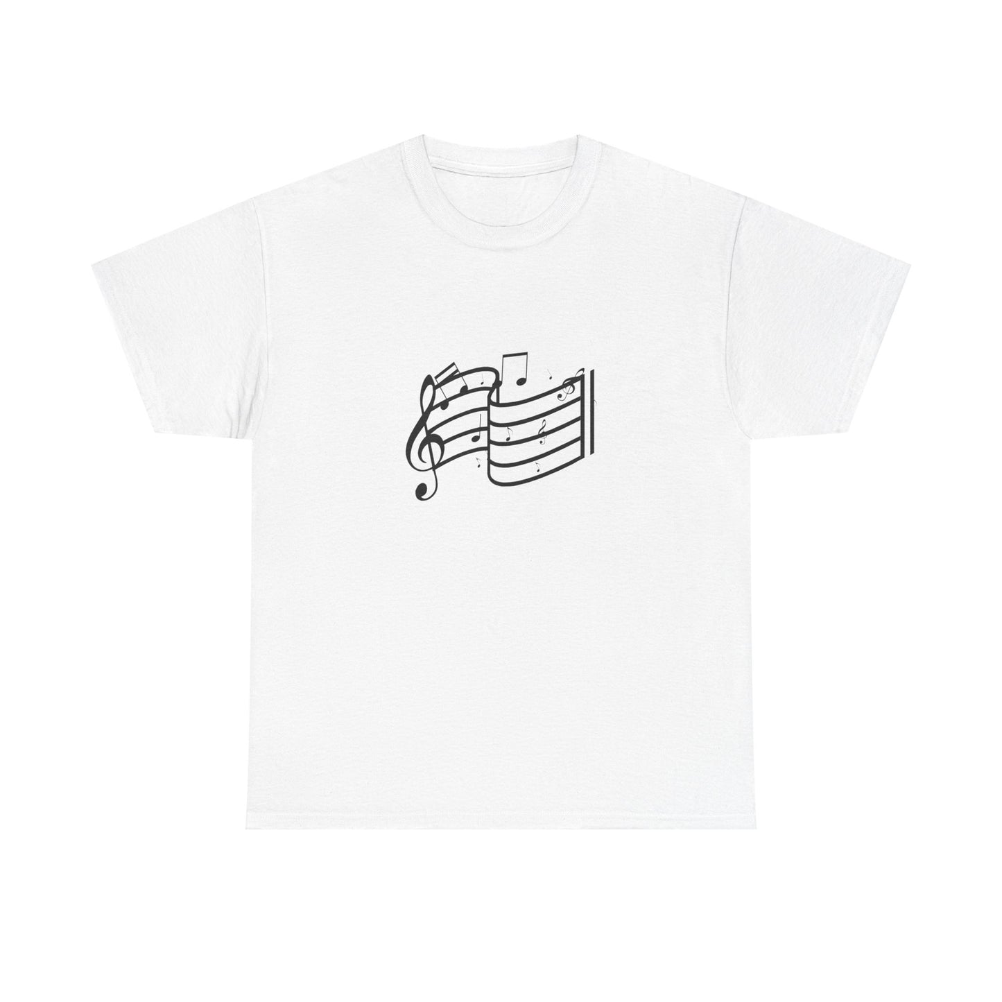 Music Notes T‑Shirt — Minimalist Sheet Music Tee for Musicians & Music Lovers