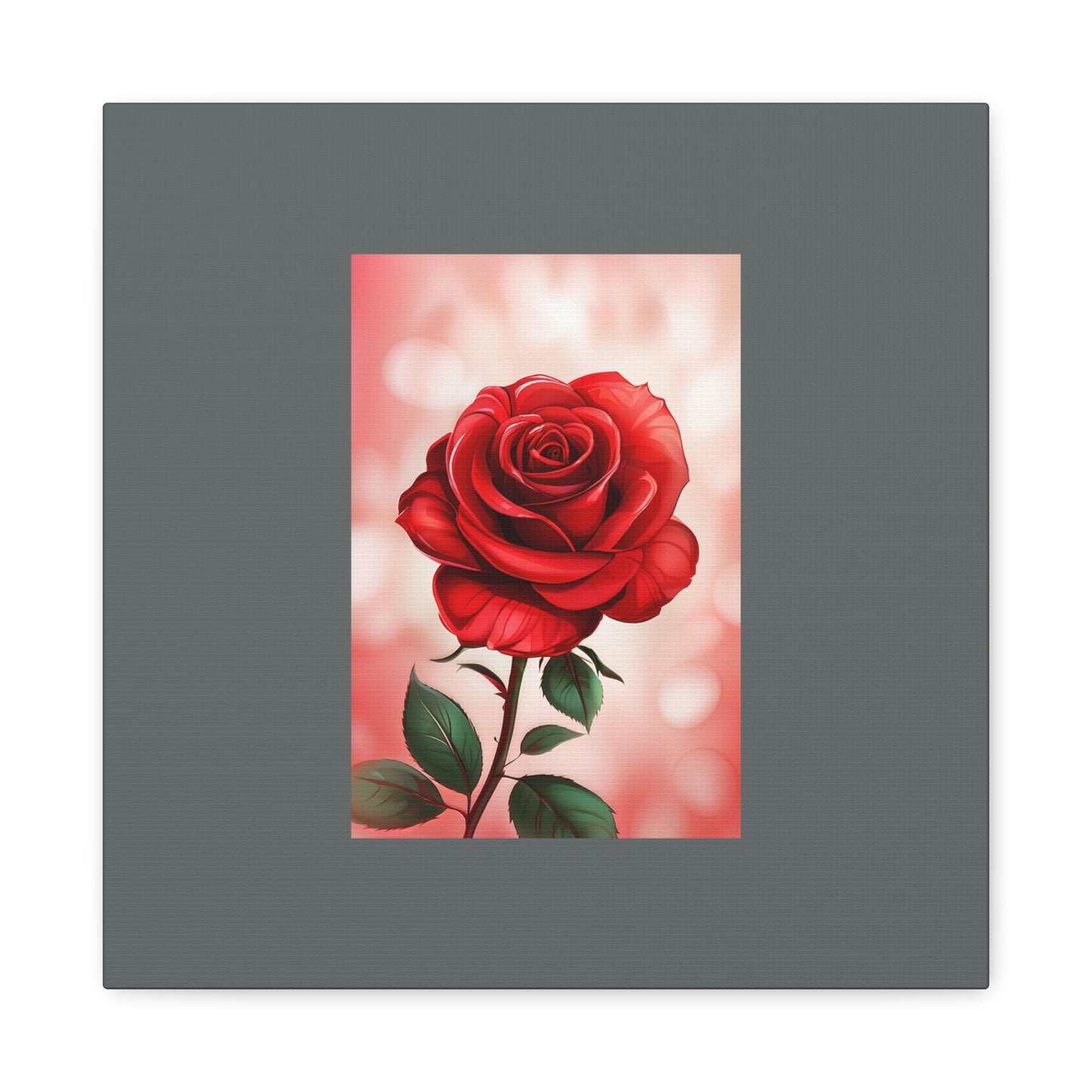 Red Rose Vertical Matte Canvas Print — Romantic Floral Wall Art