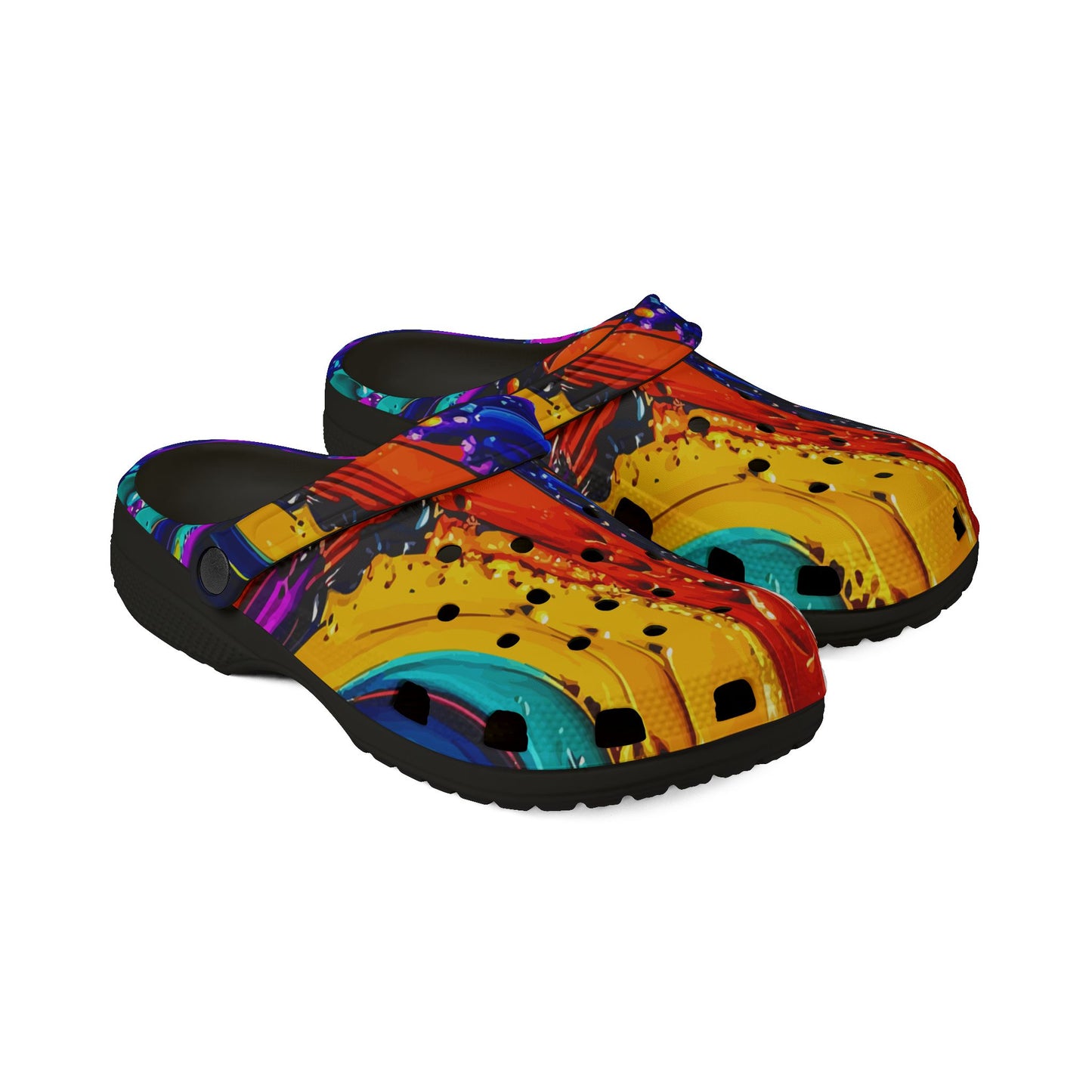 Color Splash EVA Foam Clogs – Vibrant Abstract Slip-On Shoes