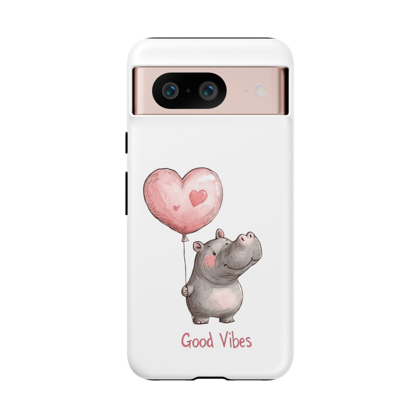 Cute Hippo Phone Case - Good Vibes Design, Animal Lover Gift, Fun Accessory, Birthday Present, Phone Accessories