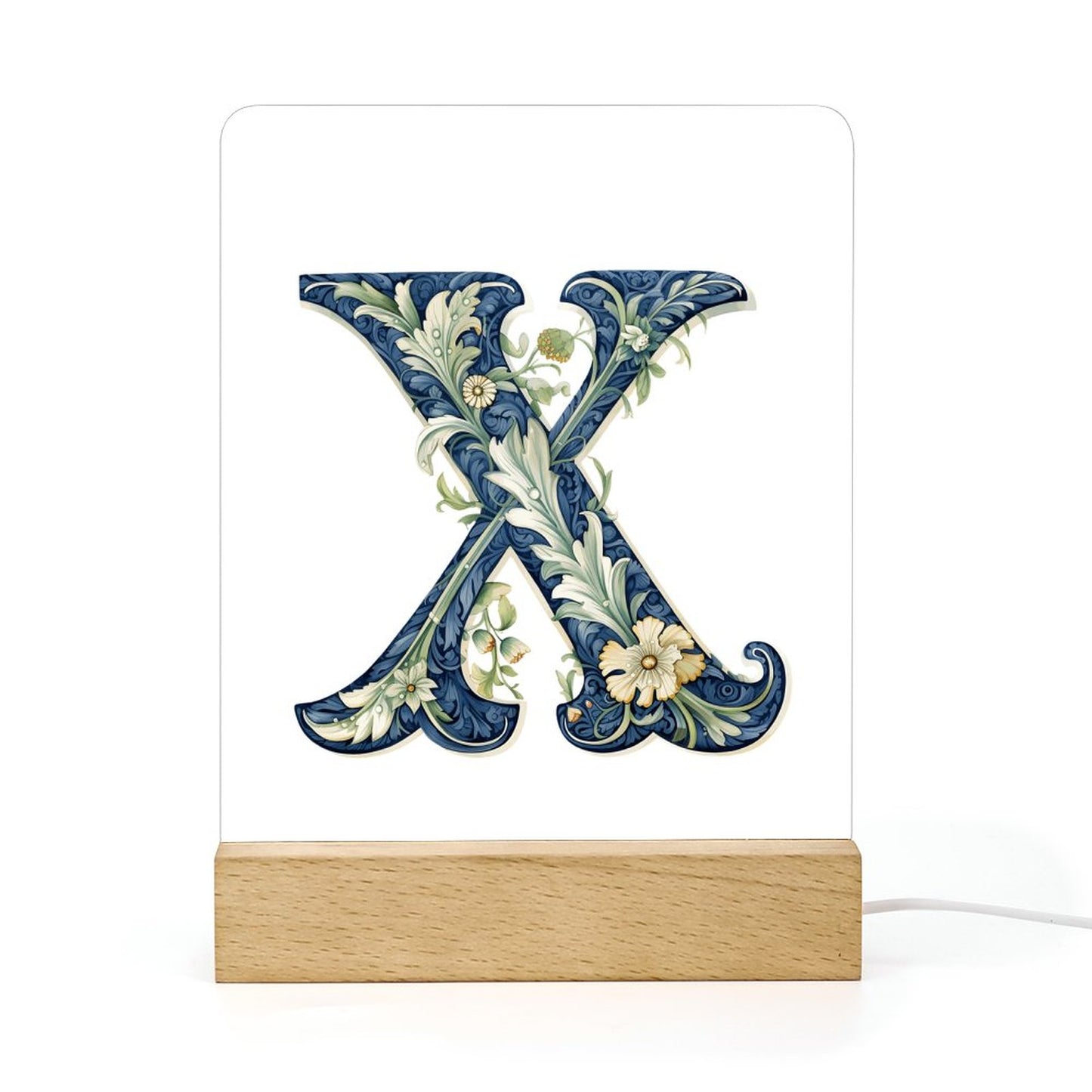Acrylic Photo Night Light with Wooden Base
