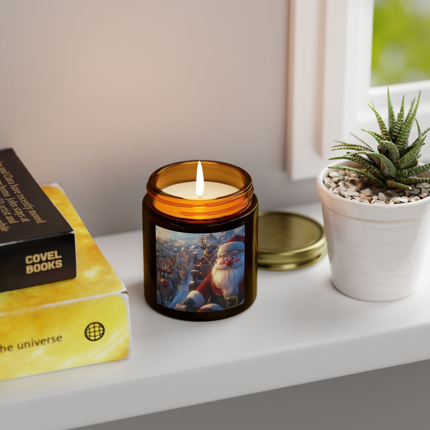 Festive Scented Candles, Christmas Decor, Holiday Gifts, Cozy Nights, Home Fragrance, Santa-themed