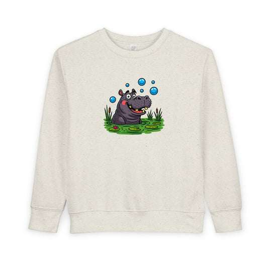 Toddler Hippo Sweatshirt, Cute Animal Apparel, Kids' Gift Idea, Birthday Present, Playful Toddler Clothes, Animal Lover Sweatshirt