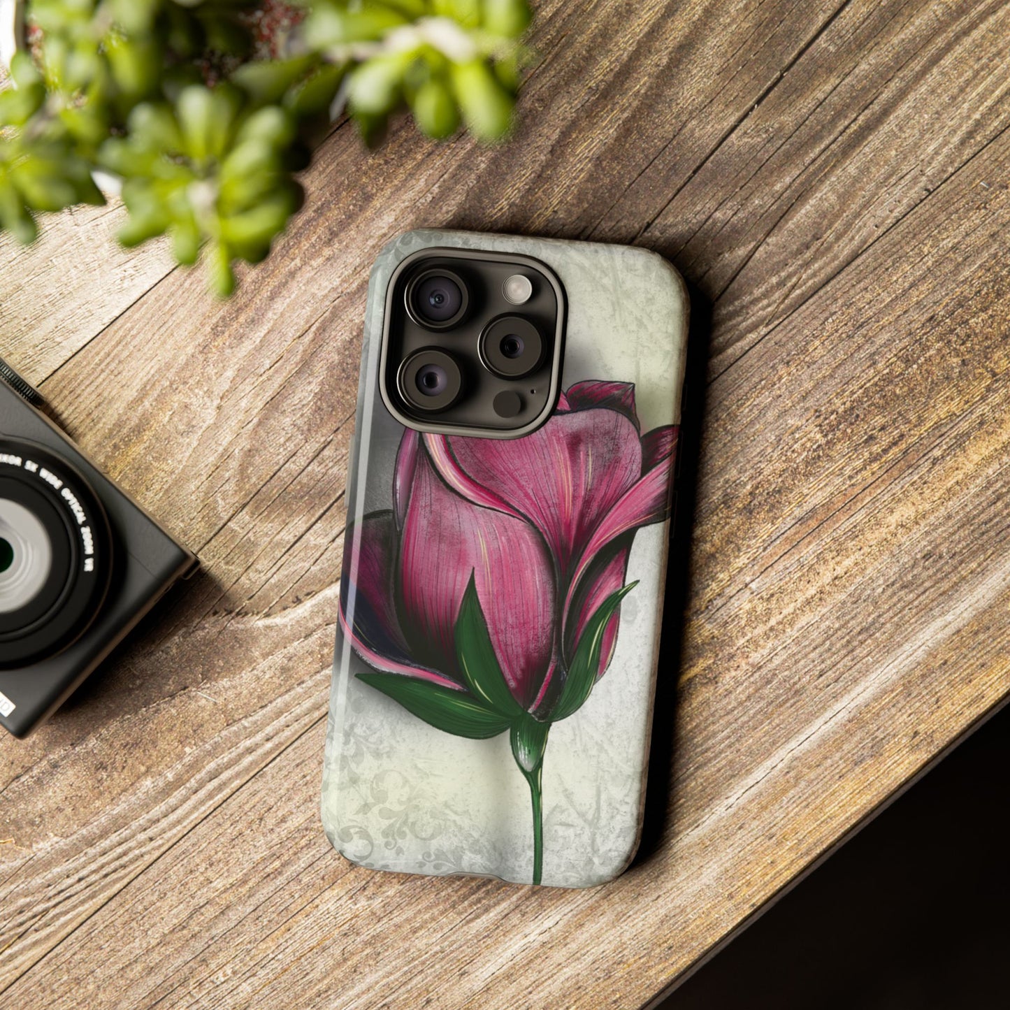 Rose Phone Case – Tough Cases, Floral Phone Cover, Gift for Her, Minimalist Design, Nature Lover's Accessory, Birthday Gift Idea