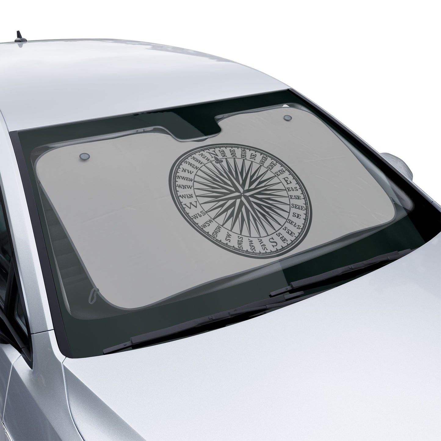Compass Car Sun Shade — UV Reflective Windshield Cover