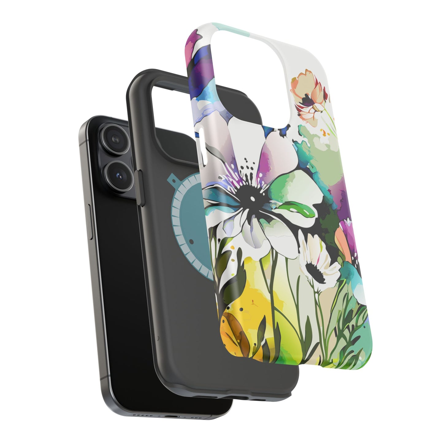 Floral Watercolor Magnetic Phone Case — Impact‑Resistant Protective Cover