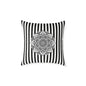 Boho Black & White Striped Mandala Pillow - Square Decorative Throw Cushion