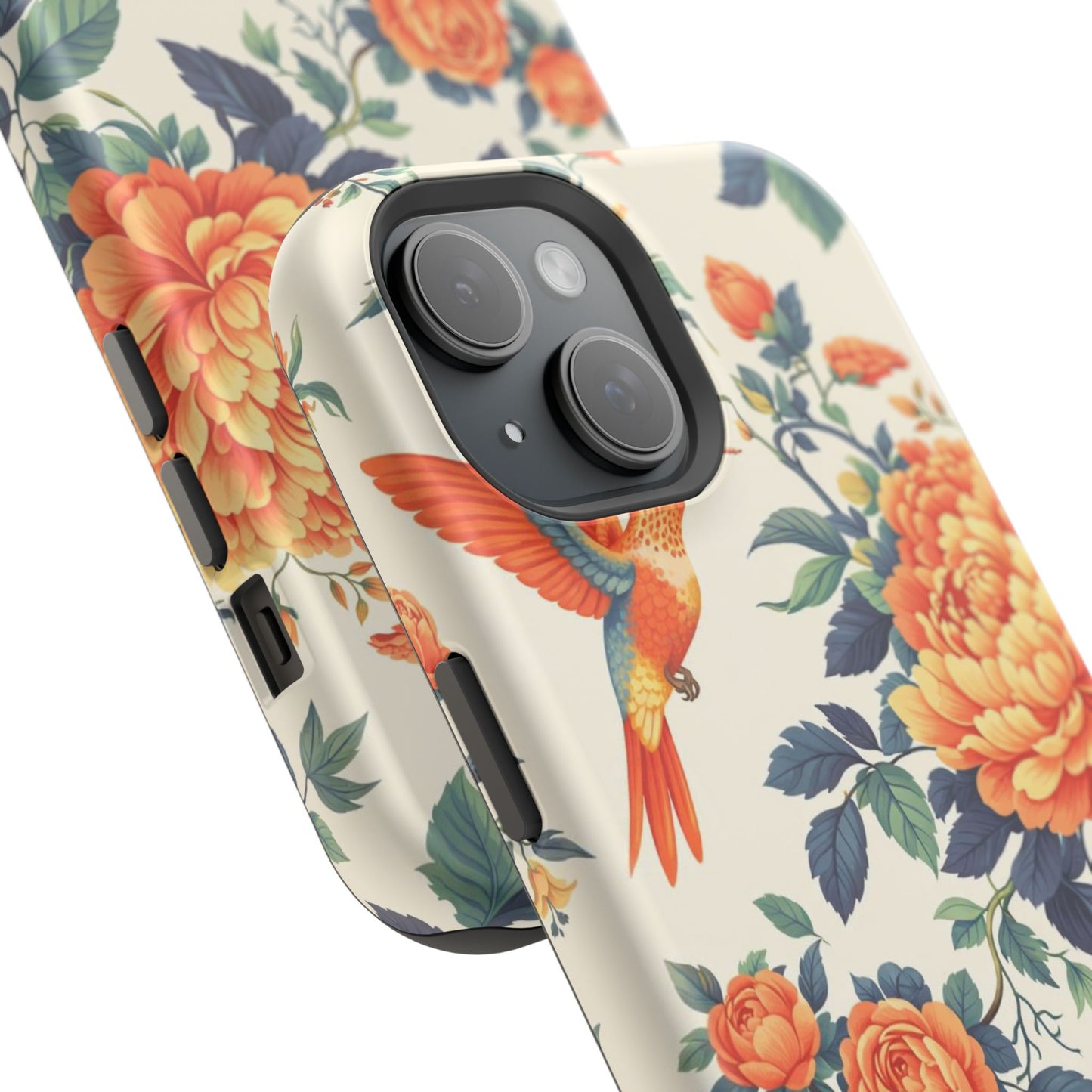 Floral Hummingbird Magnetic Phone Case — Impact-Resistant Protective Cover