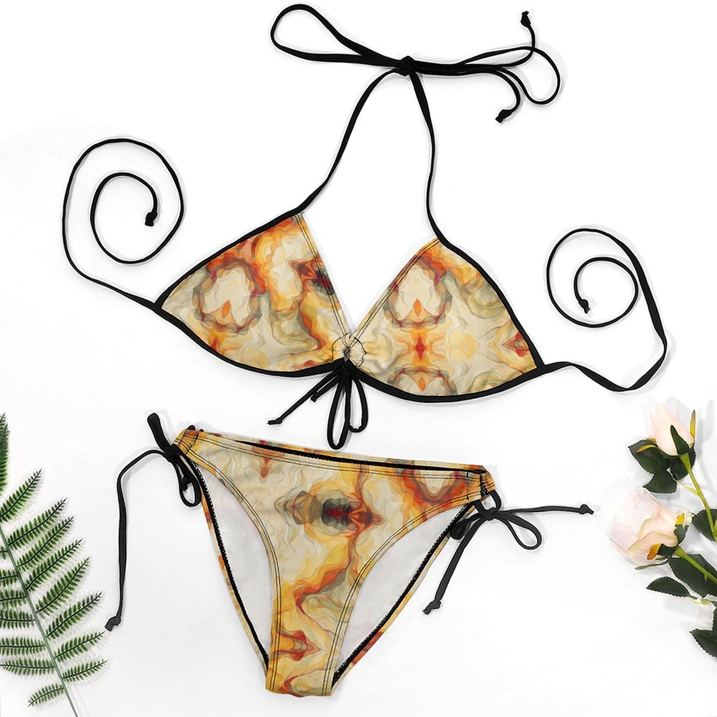 Halter Tie Front Bikini Set