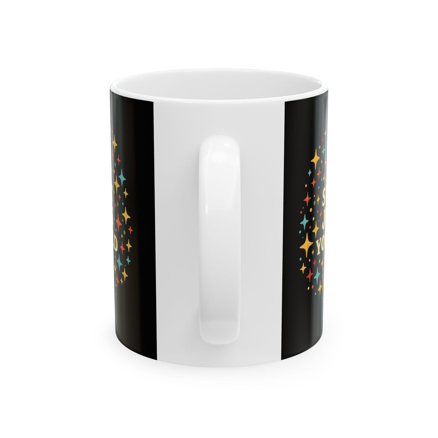 In This House We Swear Jesus Loves You Mug — Colorful Faith Coffee Cup (11oz & 15oz)